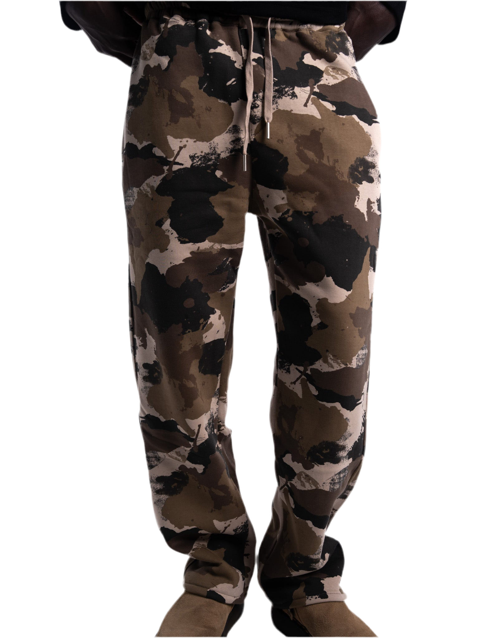 Relaxed fit sweatpants - white camouflage