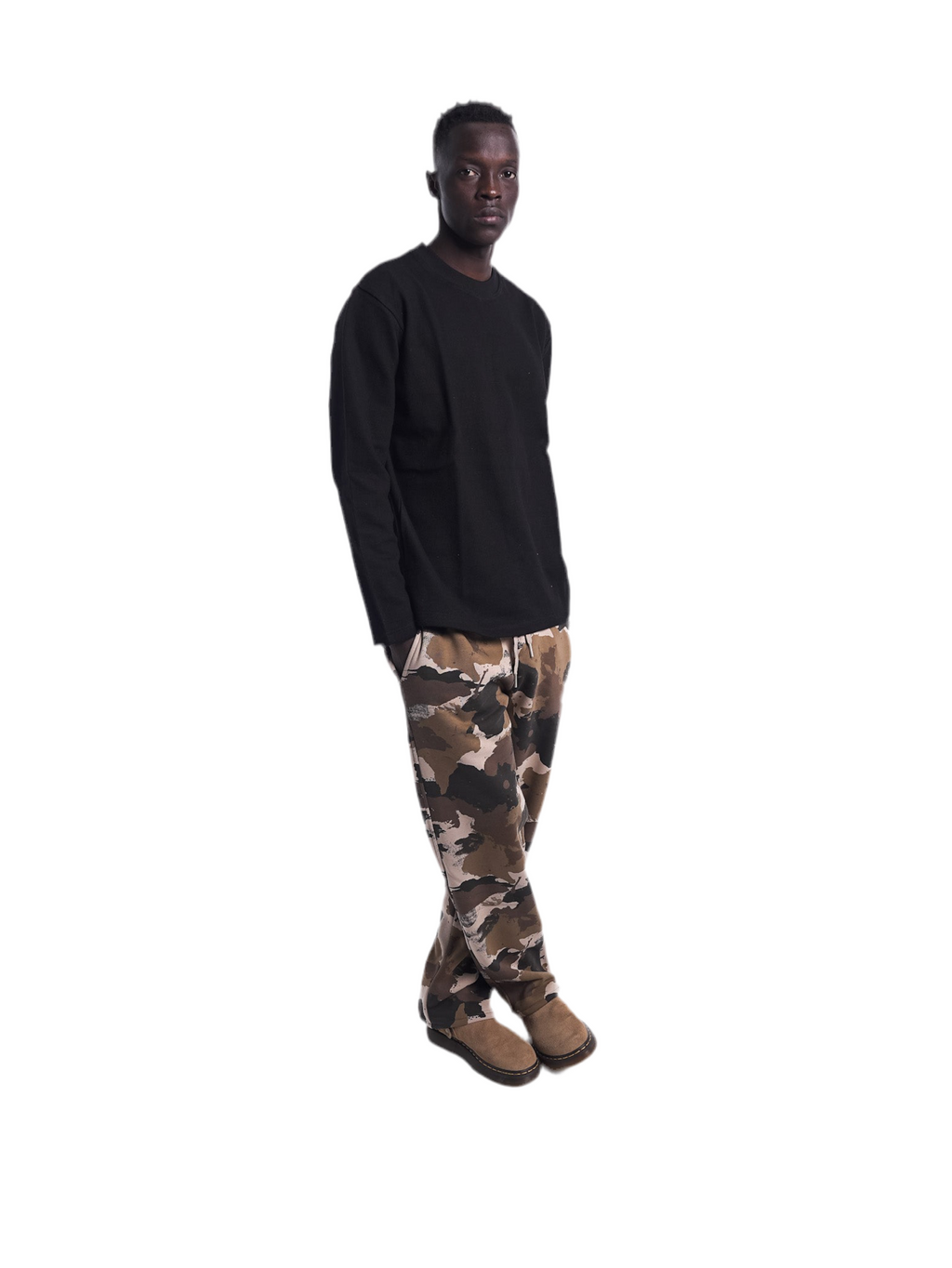 Relaxed fit sweatpants - white camouflage