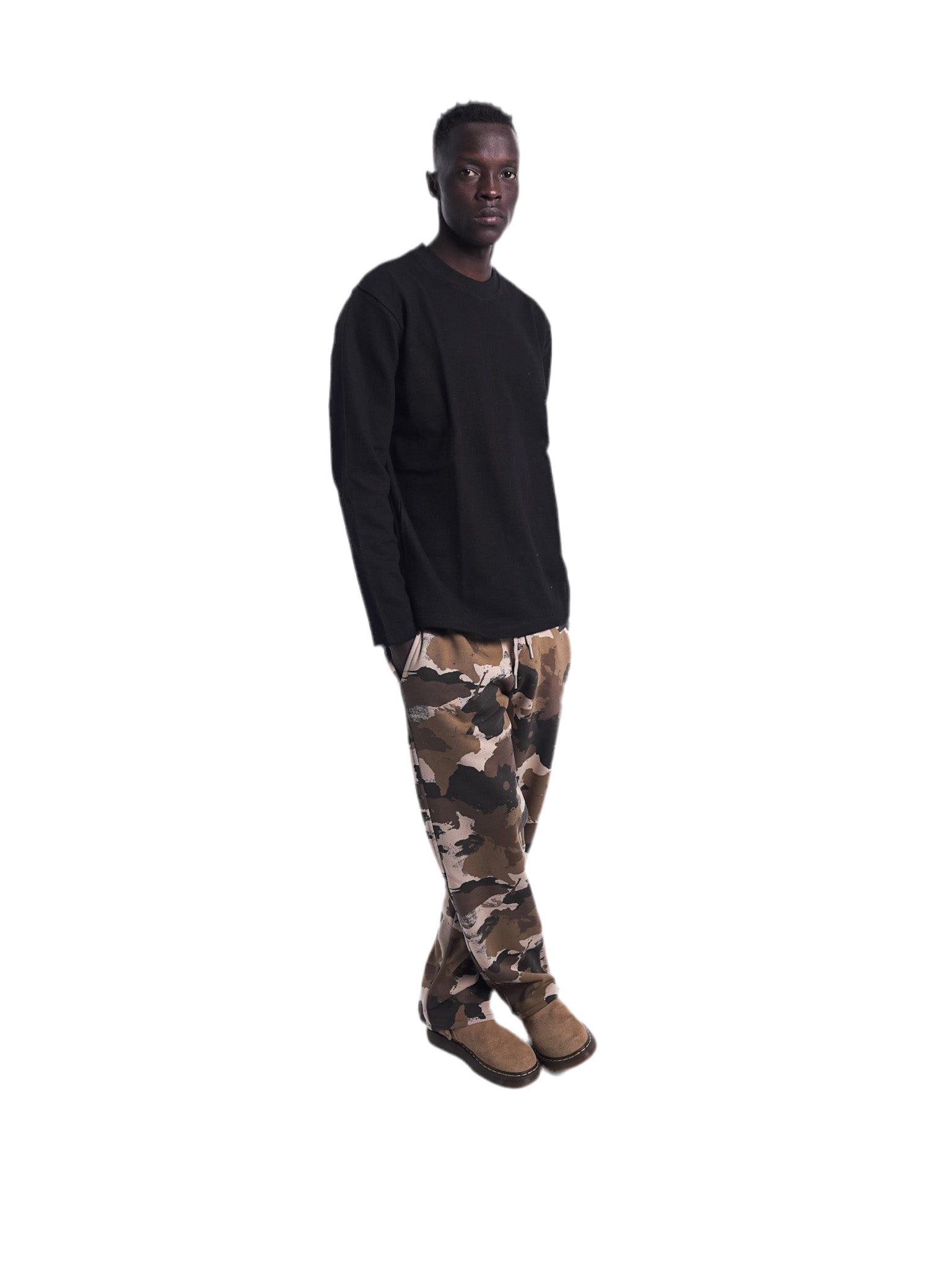 Relaxed fit sweatpants - white camouflage
