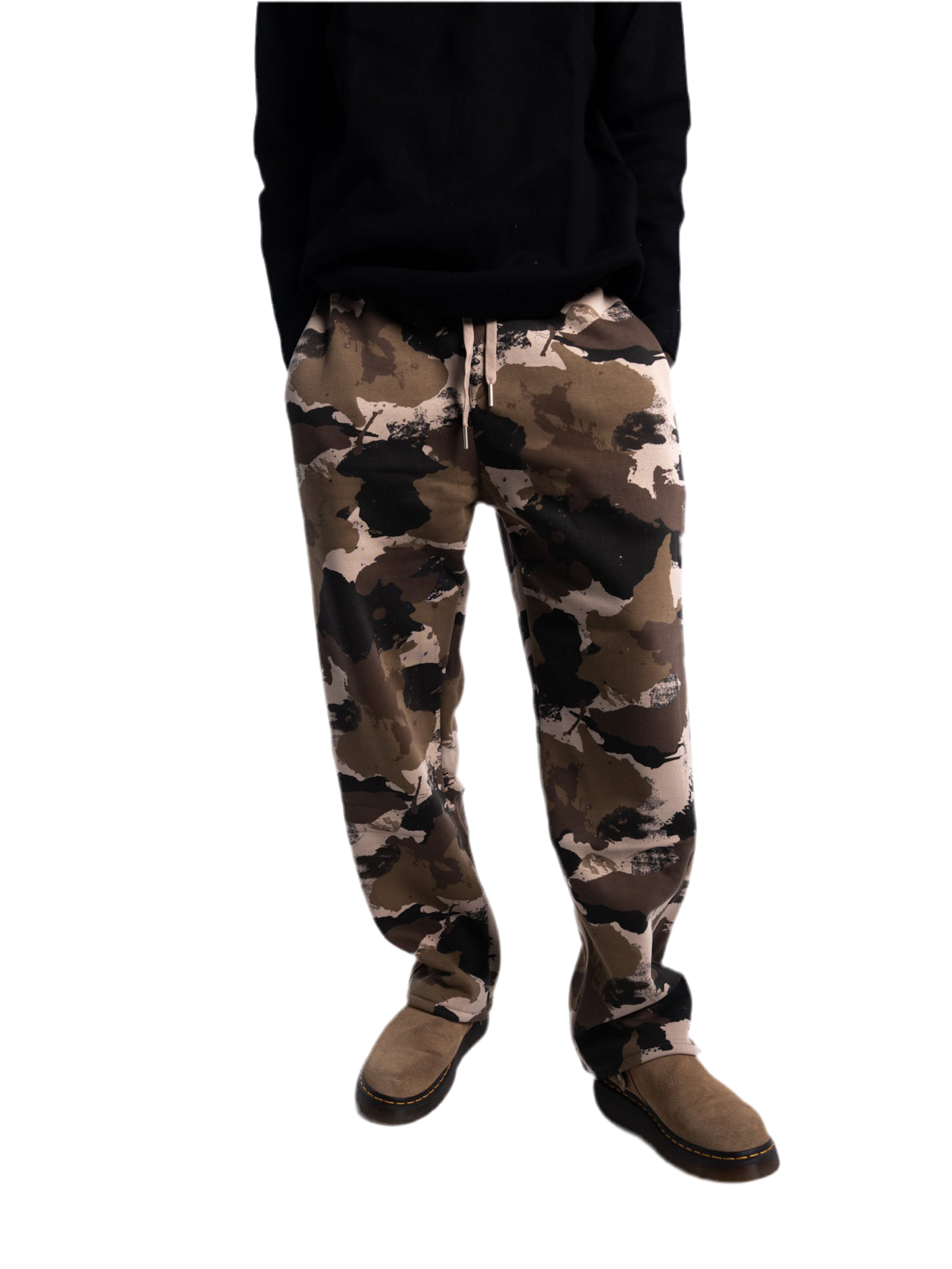 Relaxed fit sweatpants - white camouflage